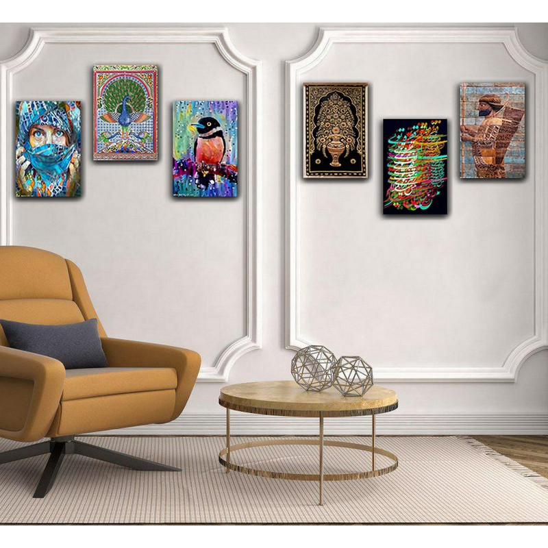 تابلو شاسی بکلیت طرح دکوراتیو باستانی مدل SH-141 مجموعه 6 عددی