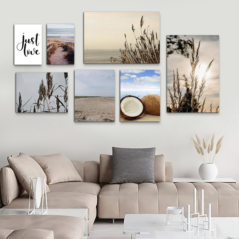 تابلو شاسی بکلیت طرح نیزار و جاده و نارگیل مدل SH-1019 مجموعه 7 عددی