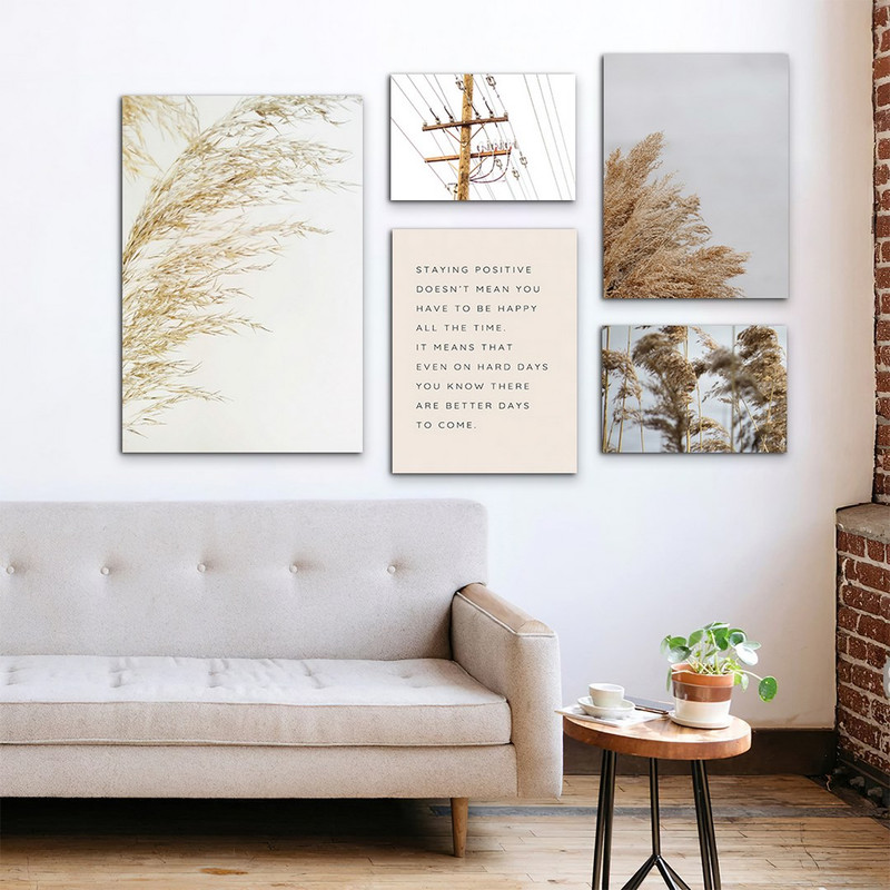 تابلو شاسی بکلیت طرح جمله انگیزشی و نی مدل SH-1006 مجموعه 5 عددی