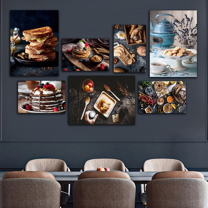 تابلو شاسی بکلیت طرح آشپزخانه و صبحانه پنکیک و سیمیت مدل SH-862 مجموعه 7 عددی