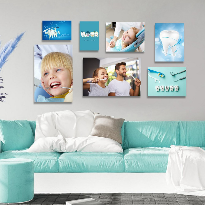 تابلو شاسی بکلیت طرح سلامت دندان و مطب دندانپزشکی مدل SH-1323 مجموعه 7 عددی