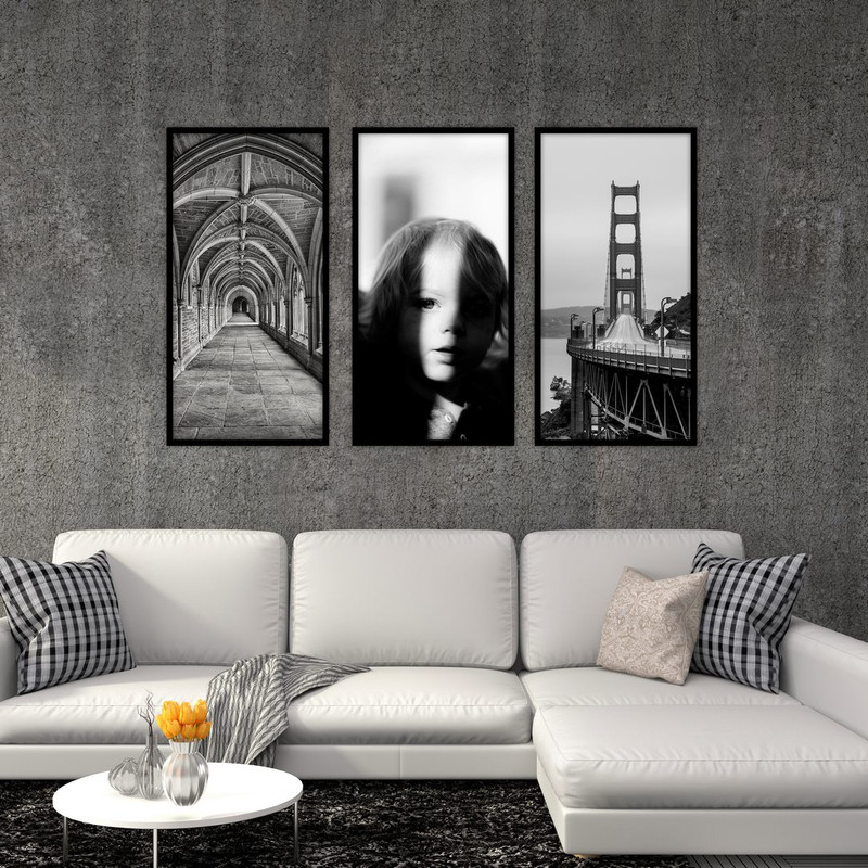 تابلو بکلیت طرح منظره شهری و کودک مدل B-503 مجموعه 3عددی