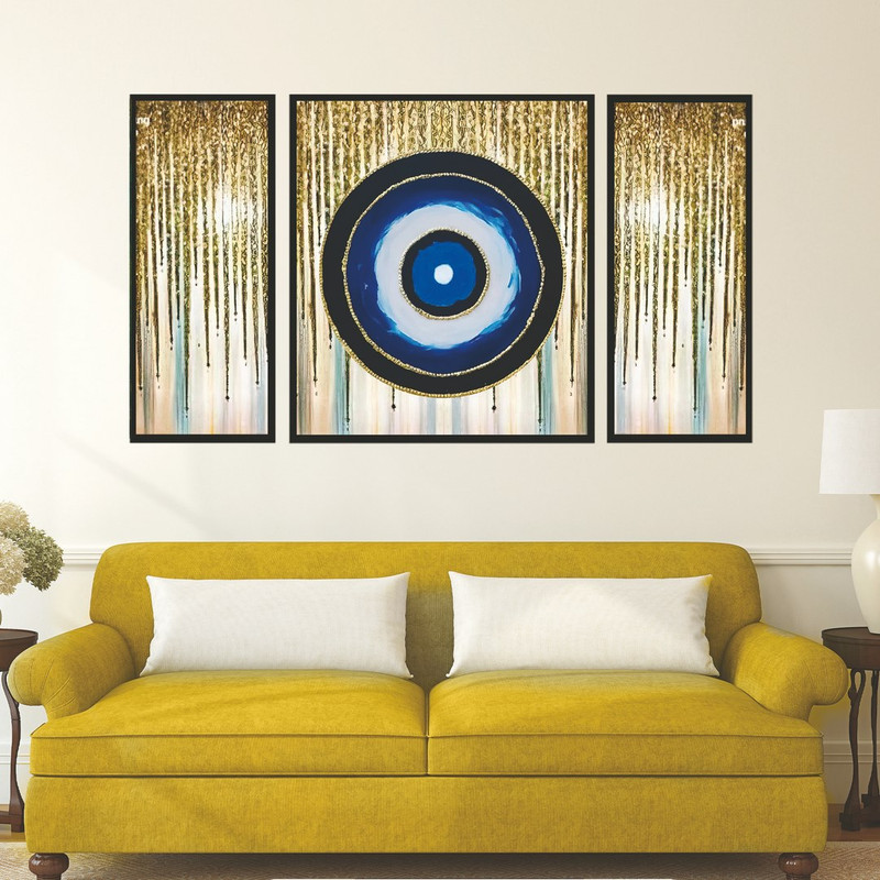 تابلو بکلیت طرح چشم نظر مدل B-456 مجموعه 3 عددی