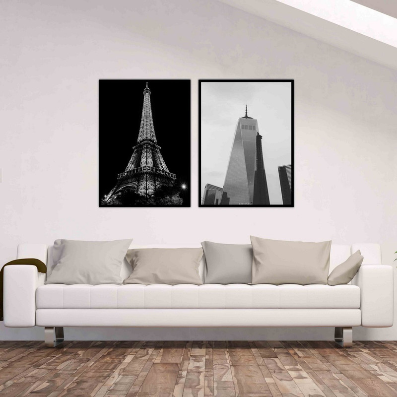 تابلو بکلیت طرح منظره شهر و برج ایفل مدل B-443 مجموعه 2 عددی