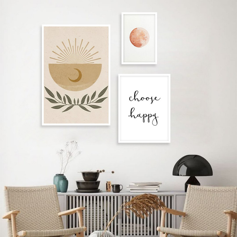 تابلو بکلیت مدل طرح نقاشی مینیمال مدرن W-1002  مجموعه 3 عددی