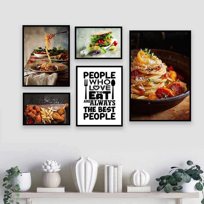 تابلو بکلیت مدل طرح رستوران و فست فود پاستا B-946  مجموعه 5 عددی