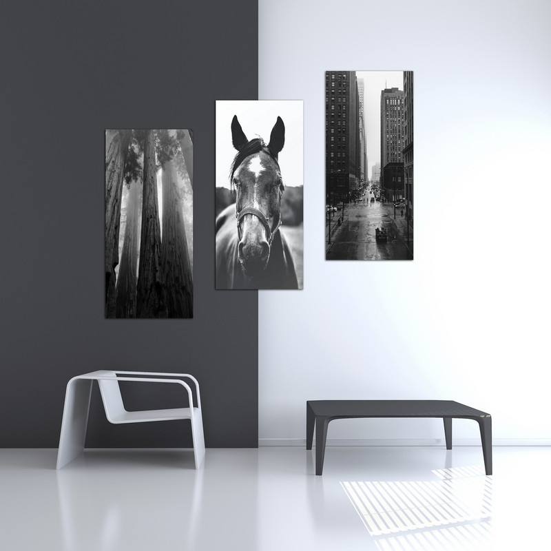 تابلو شاسی بکلیت طرح منظره شهری و اسب مدل SH-516 مجموعه 3 عددی