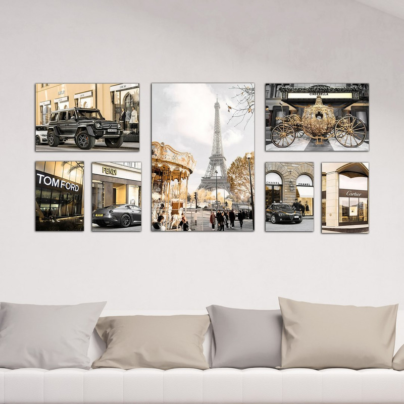 تابلو شاسی بکلیت طرح منظره شهر ی مدل SH-490 مجموعه 7 عددی