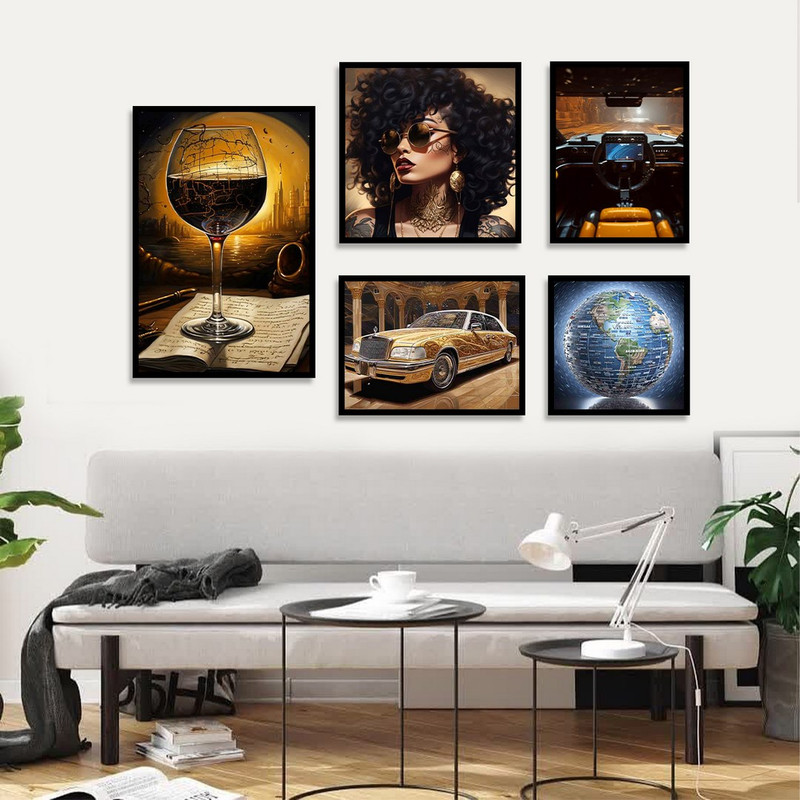 تابلو بکلیت مدل طرح ماشین و کره B-1141 مجموعه 5 عددی