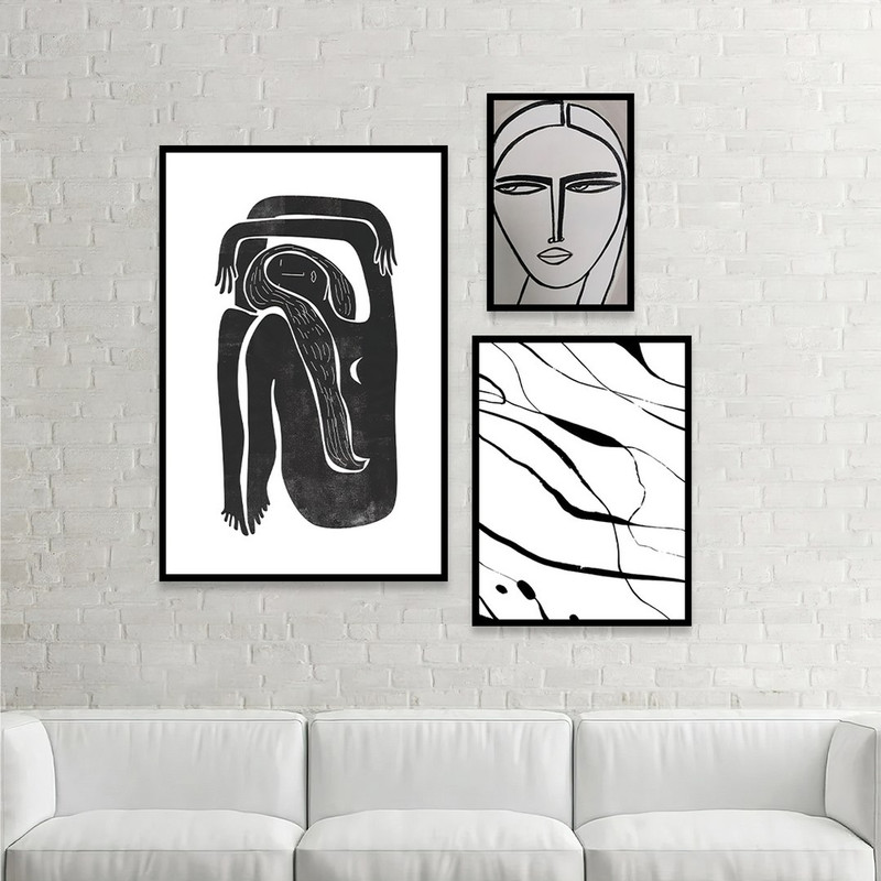 تابلو بکلیت مدل طرح نقاشی مدرن B-1113 مجموعه 3 عددی