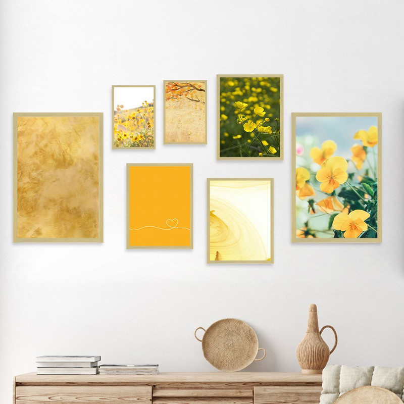 تابلو بکلیت مدل طرح گلهای بهاری BE-1074 مجموعه 7 عددی