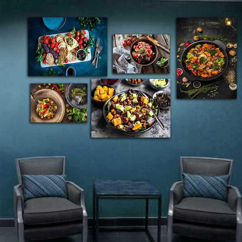 تابلو شاسی بکلیت طرح آشپزخانه و رستوران سالاد مدل SH-858 مجموعه 5 عددی