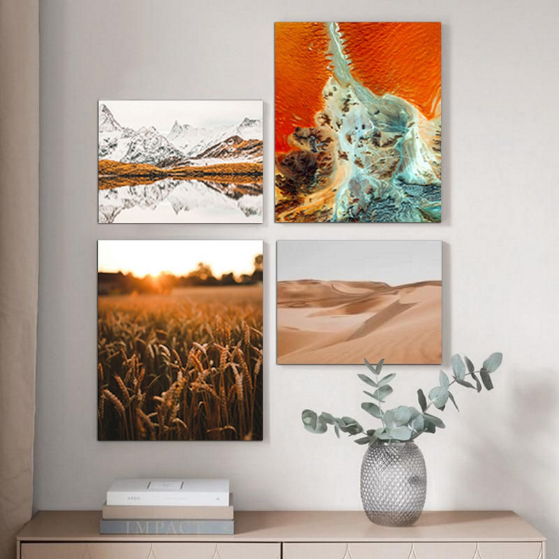 تابلو شاسی بکلیت طرح منظره طبیعت و کوه مدل SH-570 مجموعه 4 عددی