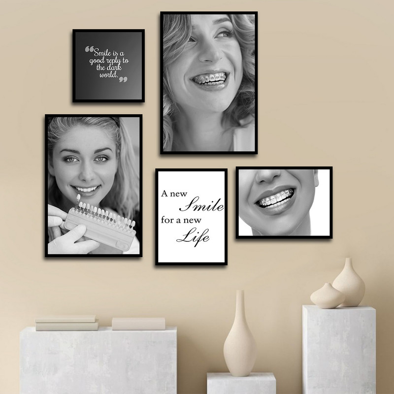 تابلو بکلیت طرح ارتودنسی و دندانپزشکی مدل B-1577 مجموعه 5 عددی