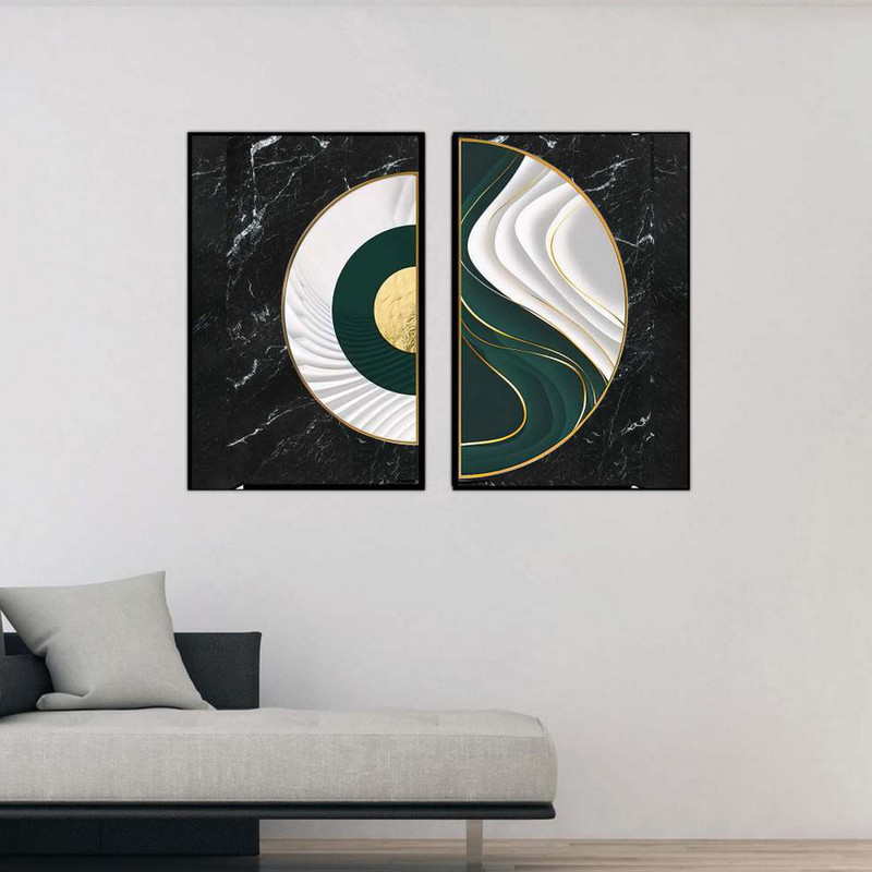 تابلو بکلیت طرح مدرن نیم دایره مدل B-1852 مجموعه 2 عددی