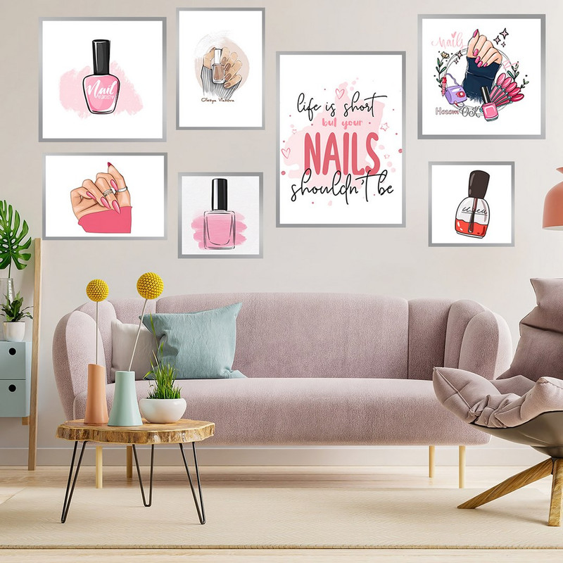 تابلو بکلیت طرح کاشت ناخن و لاک ناخن مدلSI-920 مجموعه 7 عددی