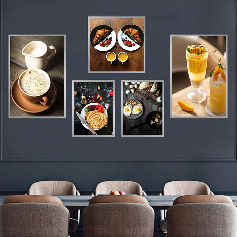 تابلو بکلیت طرح کافی و صبحانه مدل SI-697 مجموعه 5 عددی