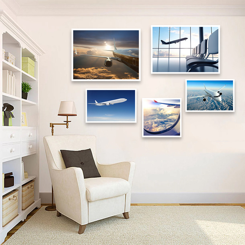 تابلو بکلیت طرح دفتر هواپیمایی و مسافرت و پرواز مدل W-679 مجموعه 5 عددی