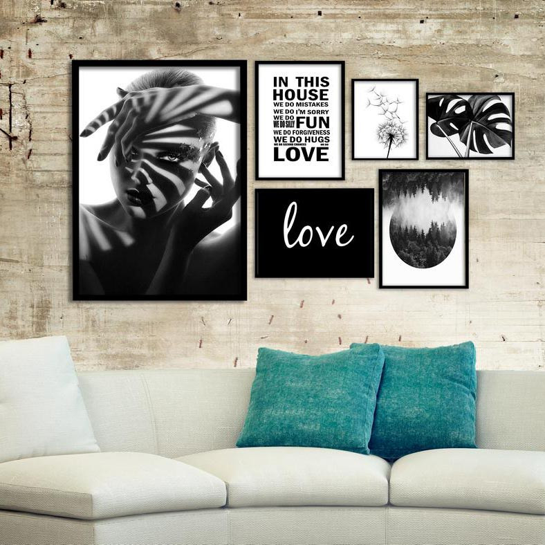 تابلو بکلیت طرح قوانین خانواده و قاصدک مدل دکوراتیو B-383 مجموعه 6 عددی