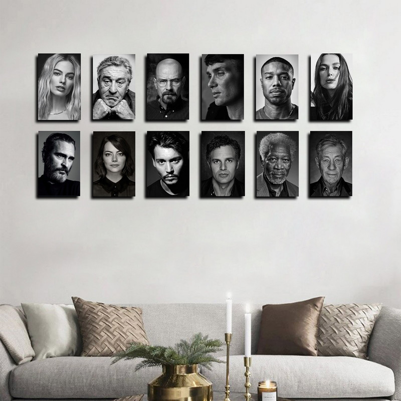 تابلو شاسی بکلیت طرح مشاهیر سینمای جهان مدل SH-1782 مجموعه 12 عددی