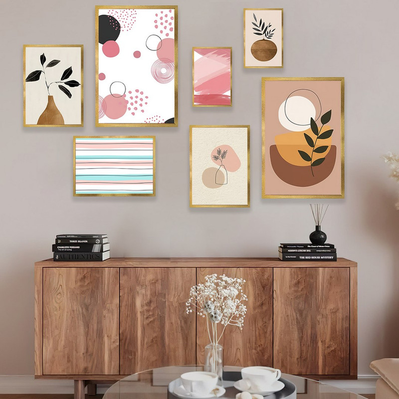 تابلو بکلیت مدل طرح مینیمال برگ T-972  مجموعه 7 عددی