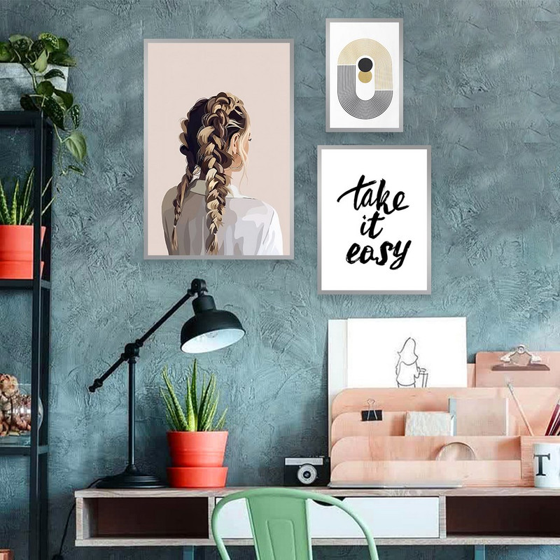 تابلو بکلیت مدل طرح مینیمال دخترانه SI-951  مجموعه 3 عددی