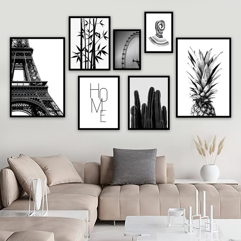 تابلو بکلیت طرح دکوراتیو برج ایفل و بامبو مدل B-747 مجموعه 7 عددی