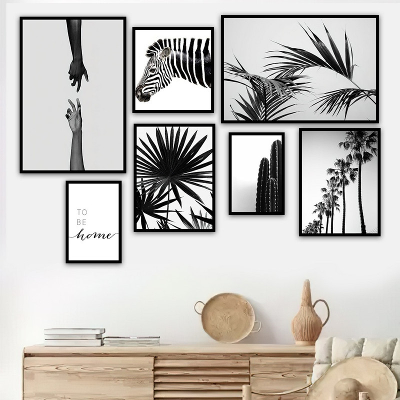 تابلو بکلیت طرح طبیعت درخت نخل و کاکتوس مدل B-744 مجموعه 7 عددی