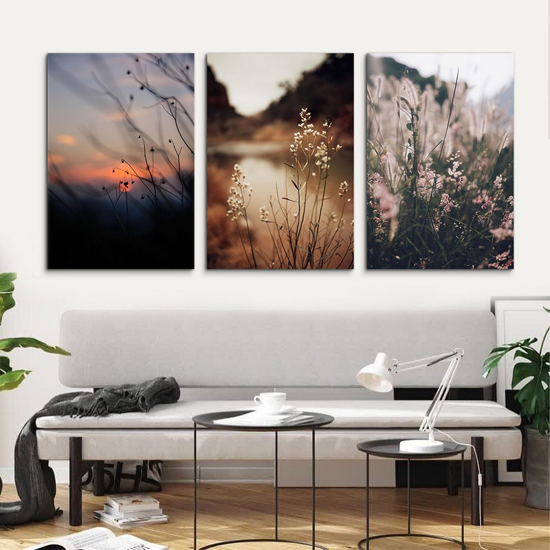 تابلو شاسی بکلیت طرح گل و شکوفه مدل SH-988 مجموعه 3 عددی