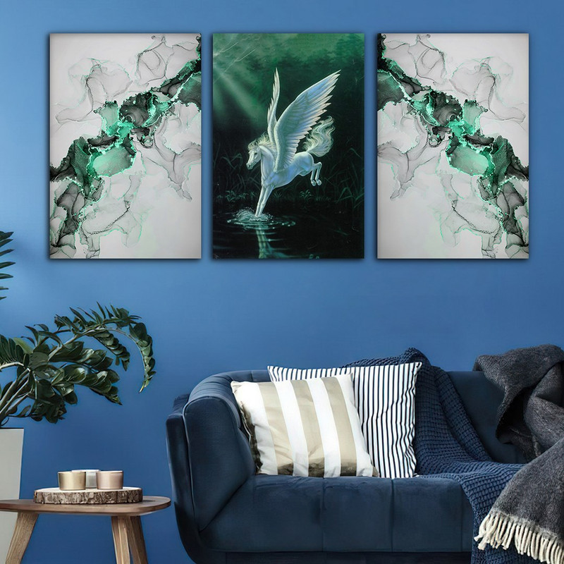 تابلو شاسی بکلیت طرح رزین و یونیکورن مدل SH-762 مجموعه 3 عددی