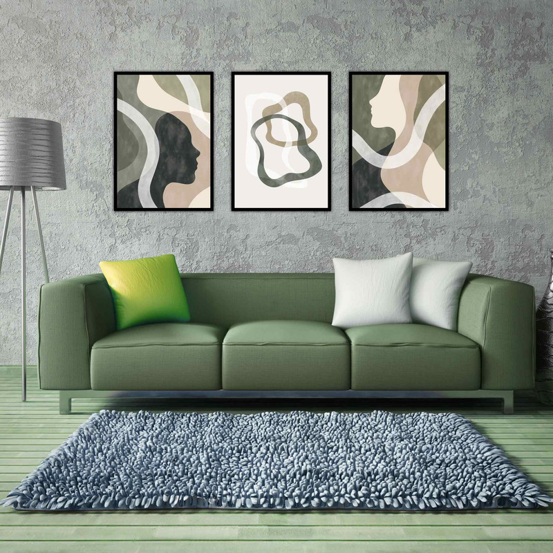 تابلو بکلیت طرح نقاشی دکوراتیو مدرن مدل B-1505 مجموعه 3 عددی