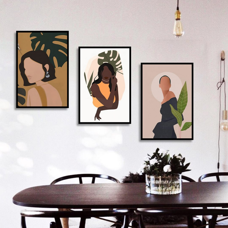 تابلو بکلیت طرح دکوری مدرن سبک مینیمال آرت مدل B-1499 مجموعه 3 عددی