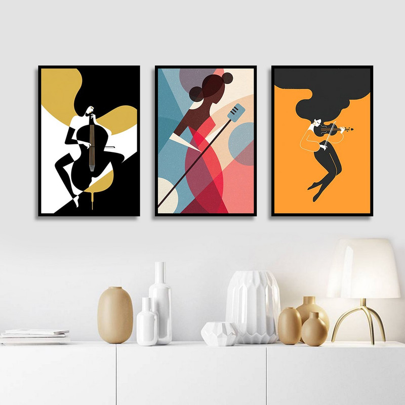 تابلو بکلیت طرح دکوری مدرن سبک مینیمال آرت مدل B-1497 مجموعه 3 عددی