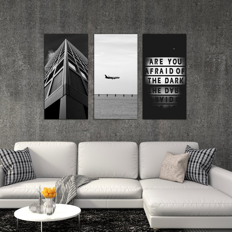 تابلو شاسی بکلیت طرح دکوراتیو مدرن مدل SH-515 مجموعه 3 عددی