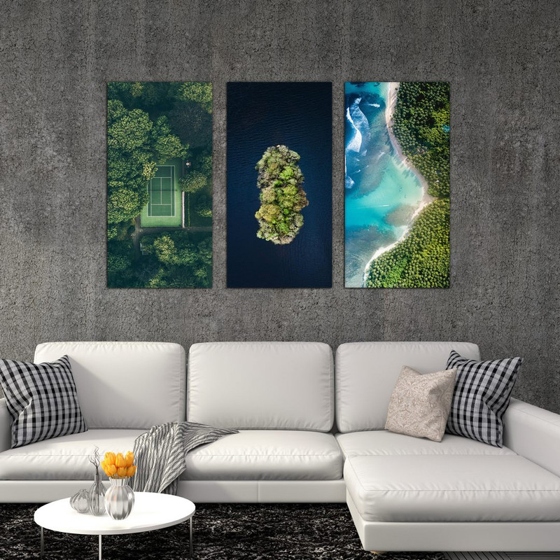 تابلو شاسی بکلیت طرح طبیعت و جزیره مدل SH-501 مجموعه 3 عددی