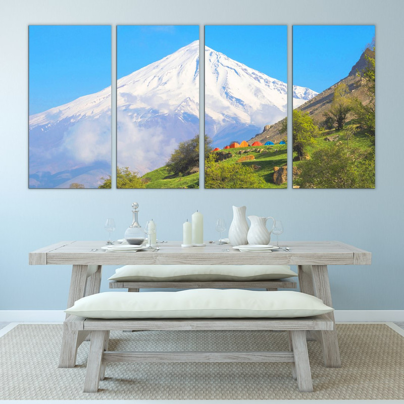 تابلو شاسی بکلیت طرح طبیعت و کوه دماوند مدل SH-478 مجموعه 4 عددی