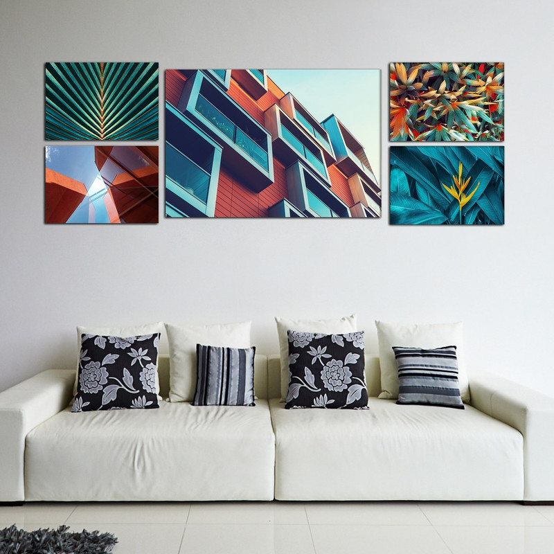 تابلو شاسی بکلیت طرح شهر مدرن مدل SH-401 مجموعه 5 عددی