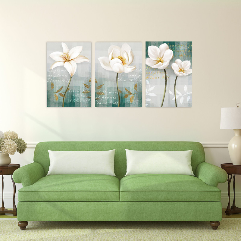 تابلو شاسی بکلیت طرح مدرن طبیعت و گل مدل SH-1885 مجموعه 3 عددی