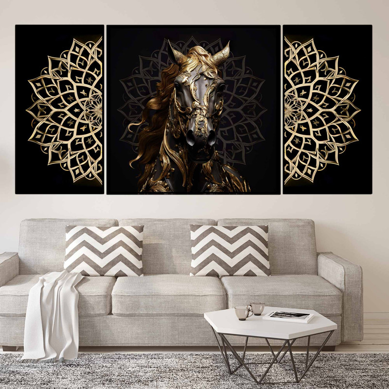 تابلو بکلیت طرح مدرن و اسب مدل B-1534 مجموعه 3 عددی