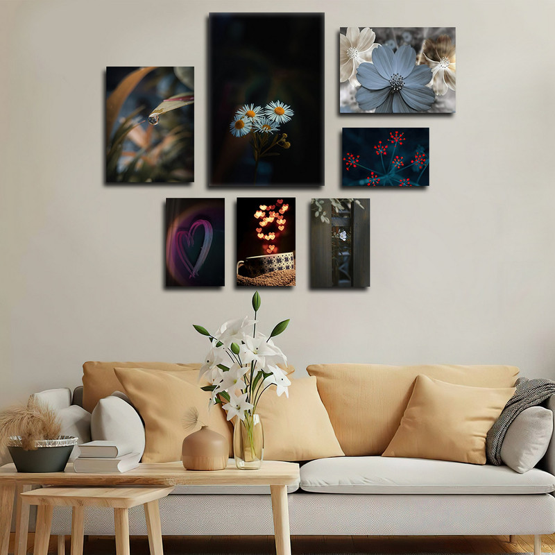 تابلو شاسی بکلیت طرح مدرن طبیعت و قلب مدل SH-1670 مجموعه 7 عددی