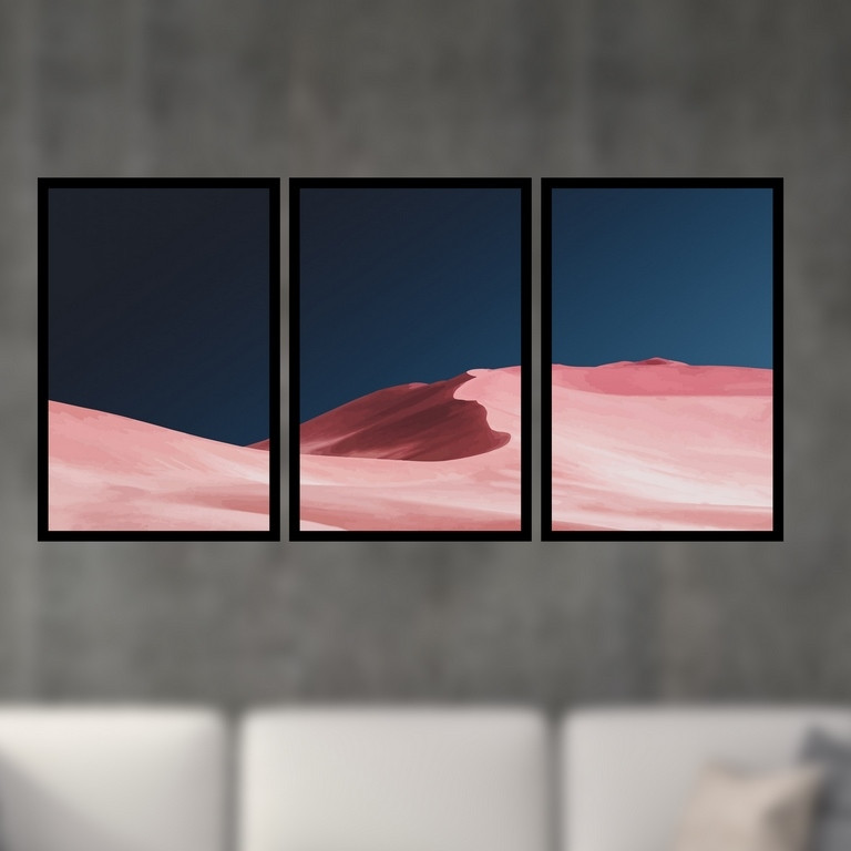 تابلو بکلیت طرح منظره ی کویری مدل B-S4928 مجموعه 3 عددی