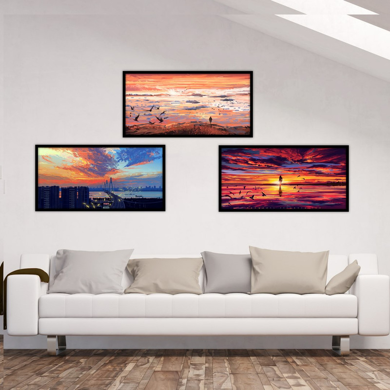 تابلو بکلیت طرح رقص پرندگان مدل B-548 مجموعه 3 عددی