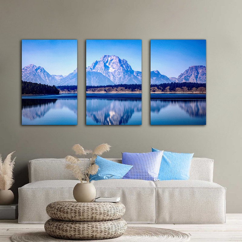 تابلو شاسی بکلیت طرح منظره دریا و کوه مدل SH-329 مجموعه 3 عددی