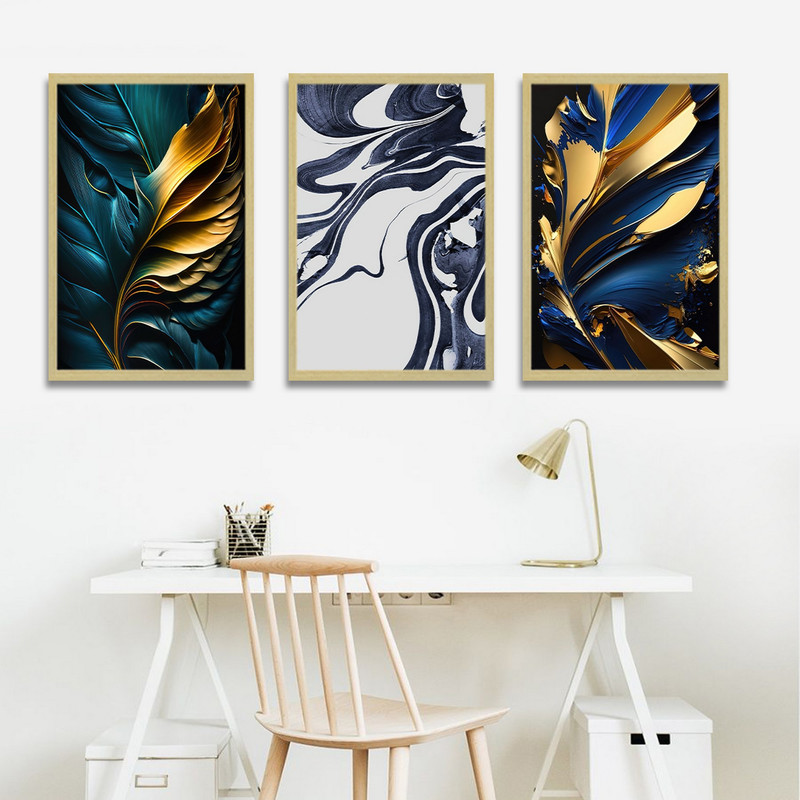 تابلو بکلیت طرح نقاشی مدرن آبرنگی مدل BE-1731 مجموعه 3 عددی