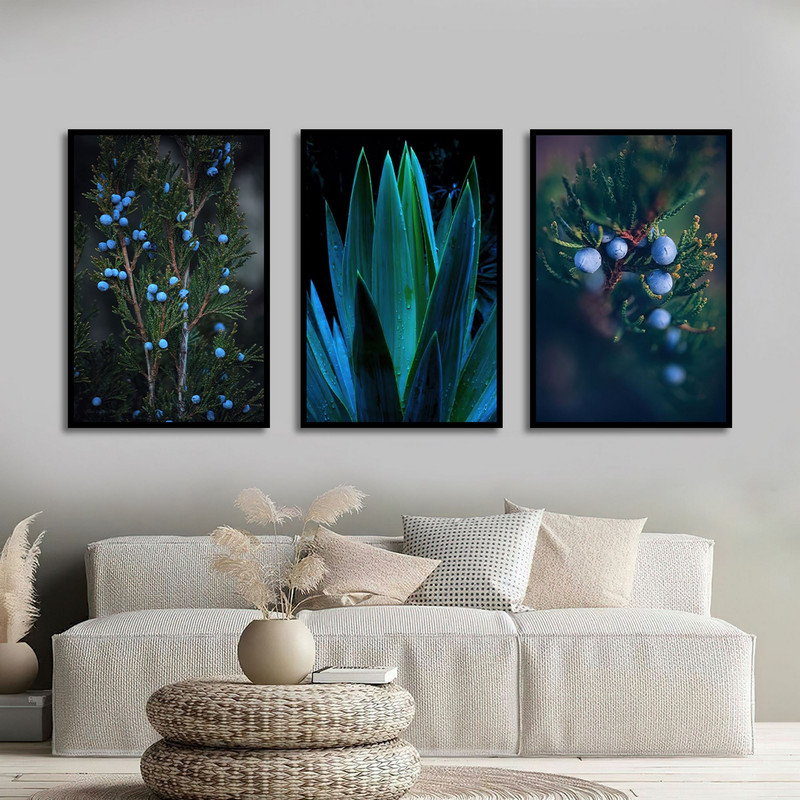 تابلو بکلیت طرح مدرن طبیعت و سرو کوهی مدل B-1669 مجموعه 3 عددی