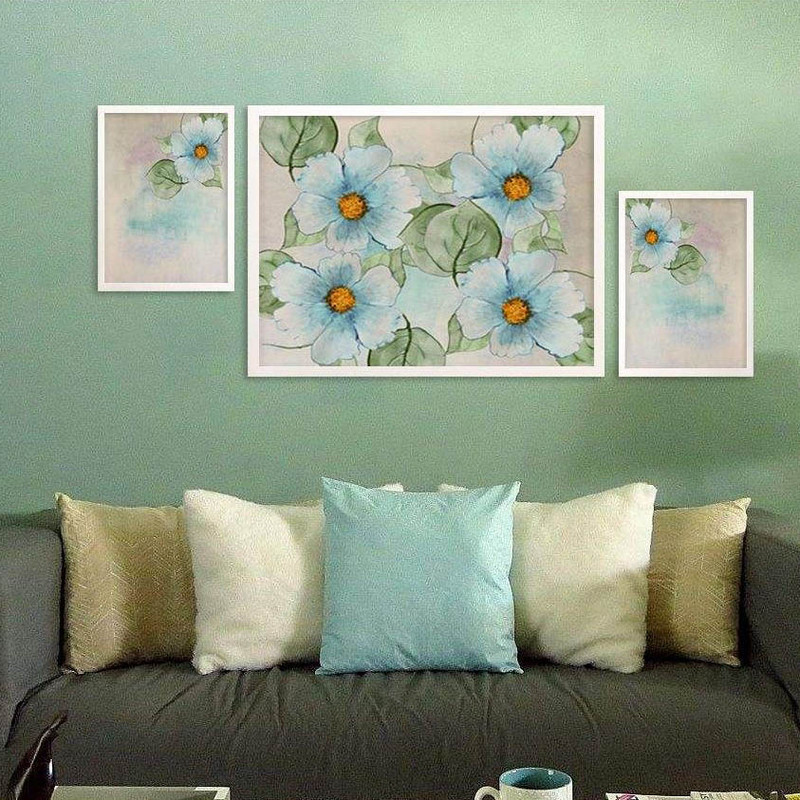 تابلو بکلیت طرح گل بهار مدل دکوراتیو W-268 بسته 3 عددی