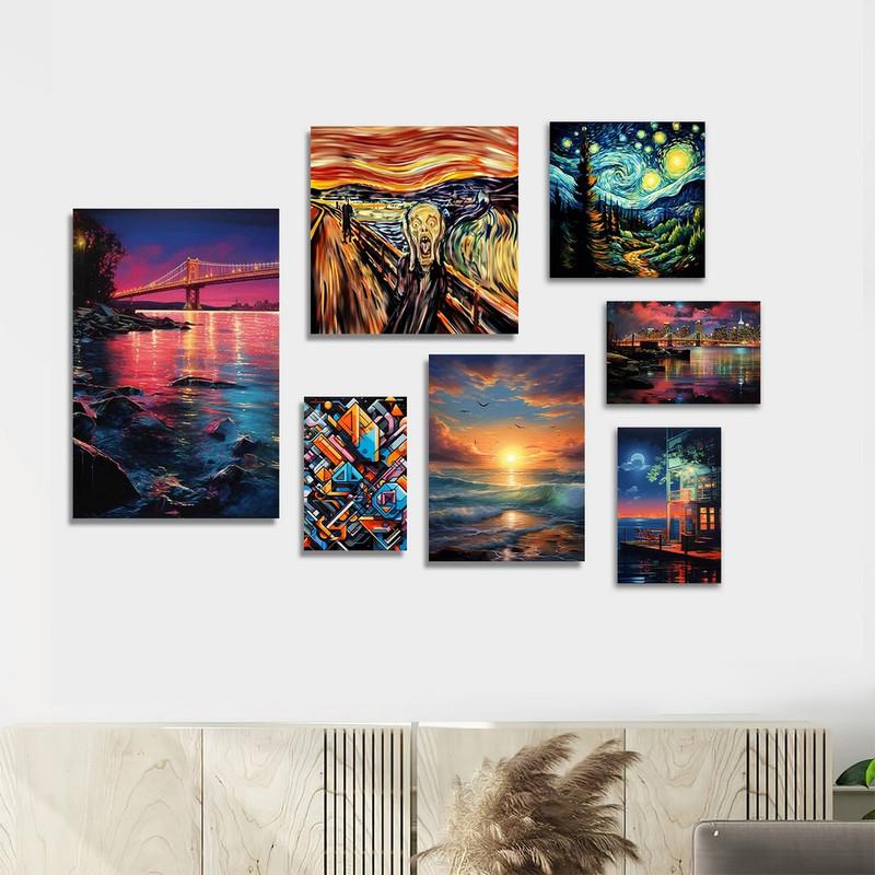 تابلو شاسی بکلیت طرح طبیعت و دریا مدل SH-1136  مجموعه 7 عددی