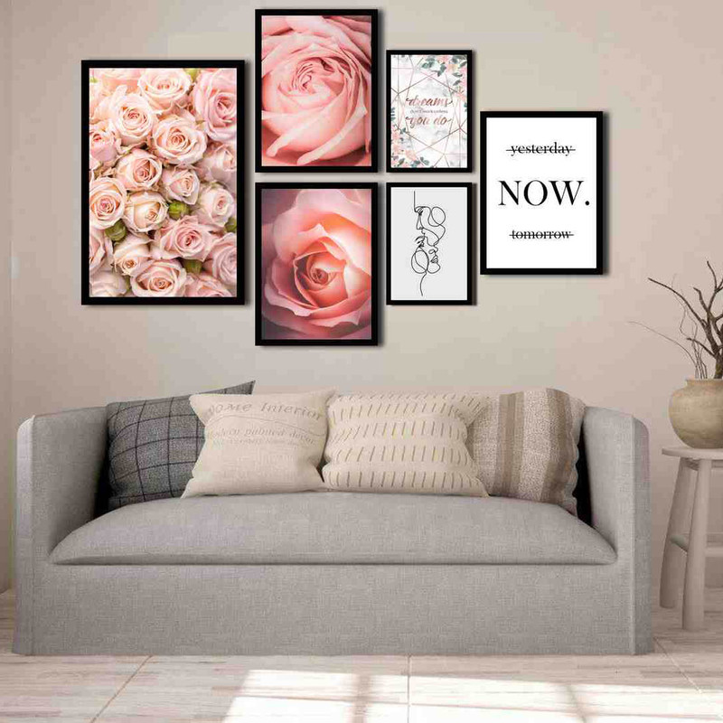 تابلو بکلیت طرح گل مدل 241 مجموعه 6 عددی