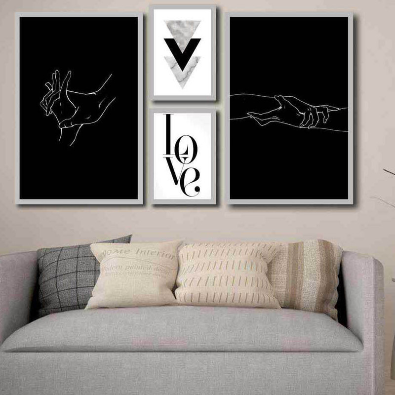 تابلو بکلیت طرح عشق مدل دکوراتیو BE-254 مجموعه 3 عددی