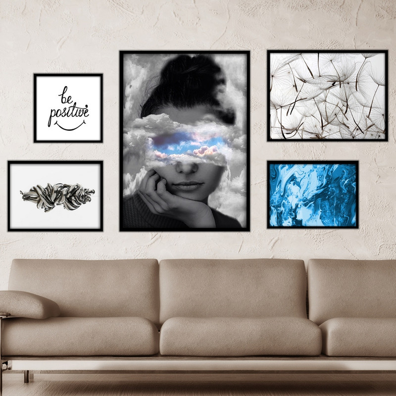 تابلو بکلیت طرح ابر و باد مدل دکوراتیو B-378  مجموعه 5 عددی